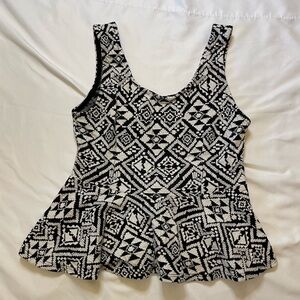 Scobe size medium black and white Aztec tank top
